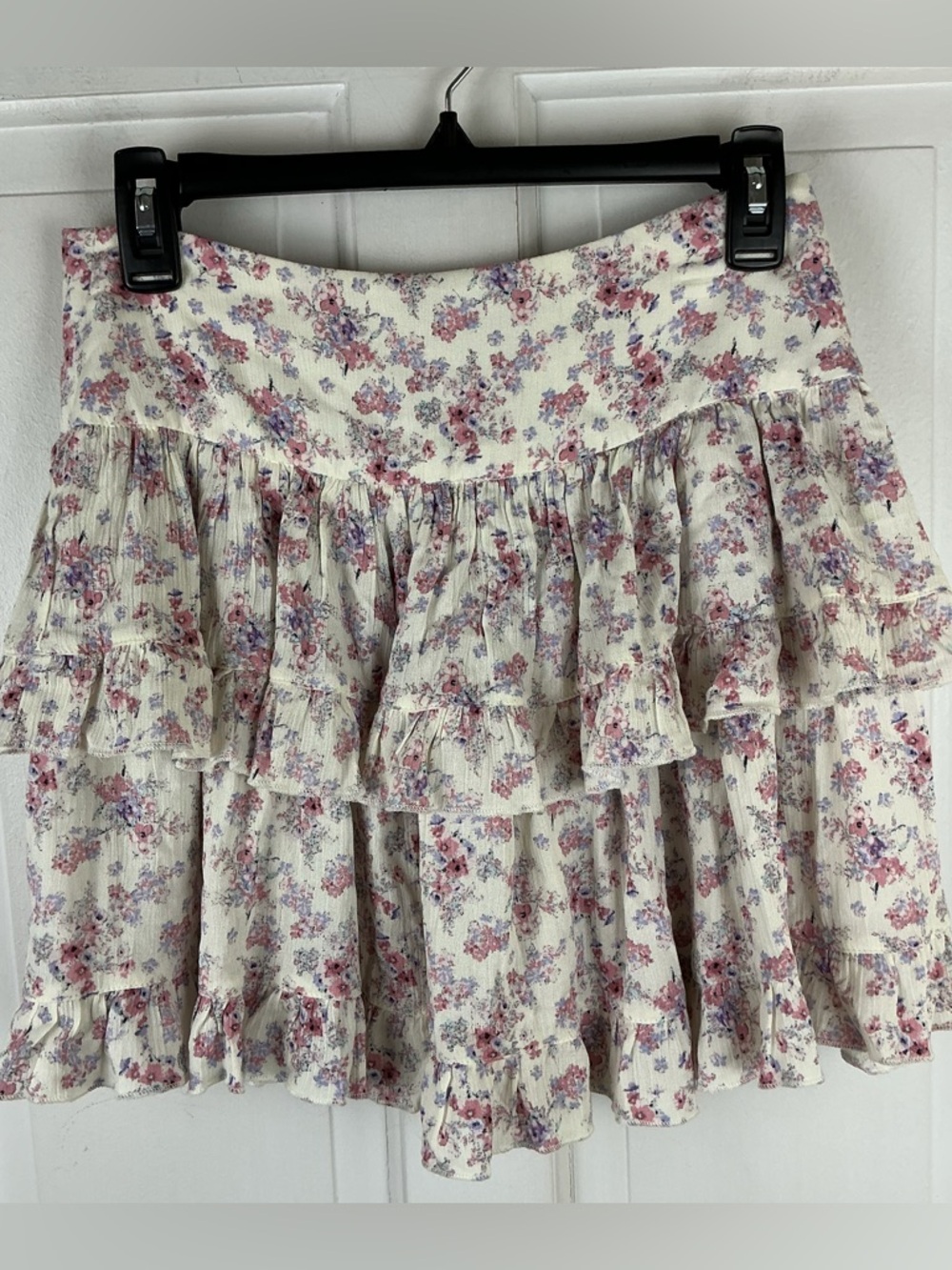 Chelsea & Violet Floral Tiered Mini Skirt Cottagecore Romantic NWT